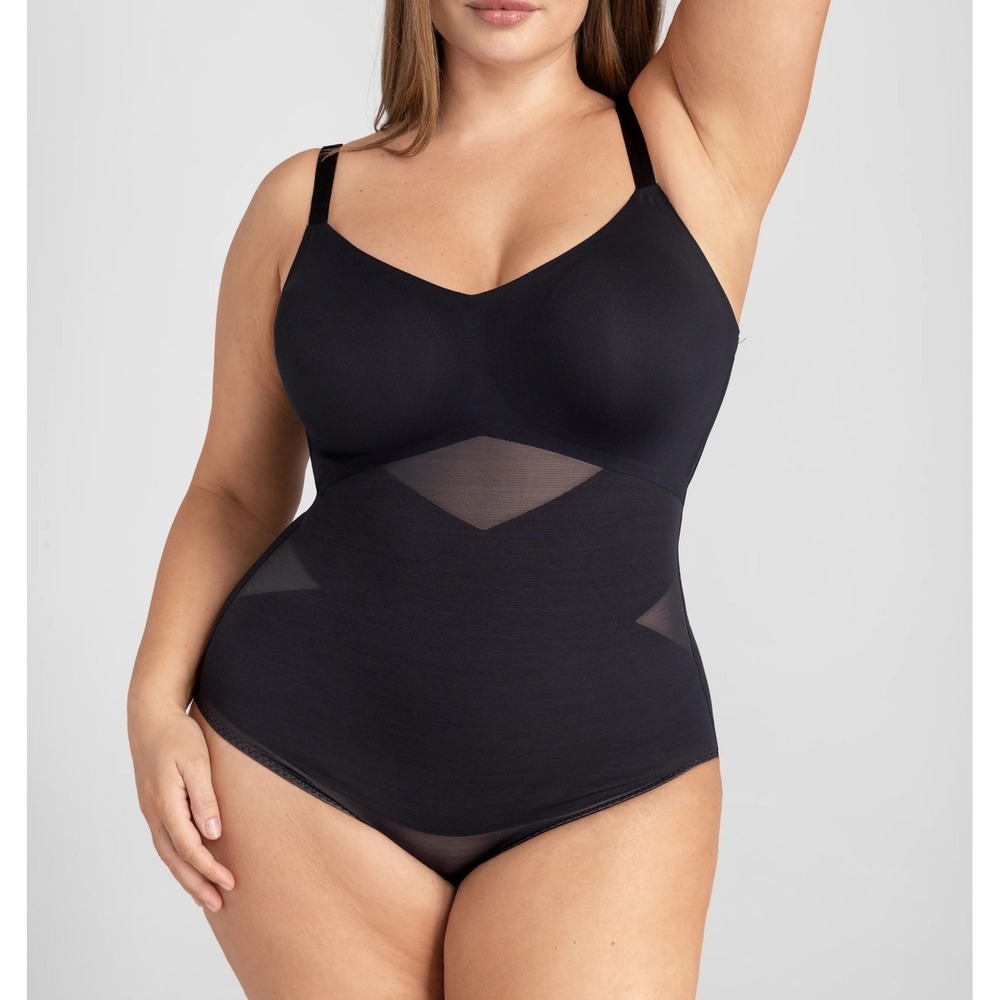HONEYLOVE Black Sculpting‎ Tank Bodysuit Full Body Shaper Compression Size 1X